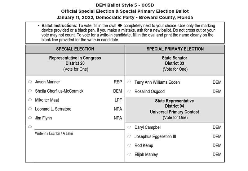 2022 Special Election & Special Primary Elections