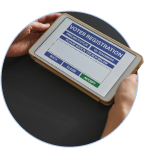 voter regsitration form on tablet 