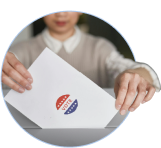 Person mailing a mail by vote ballot