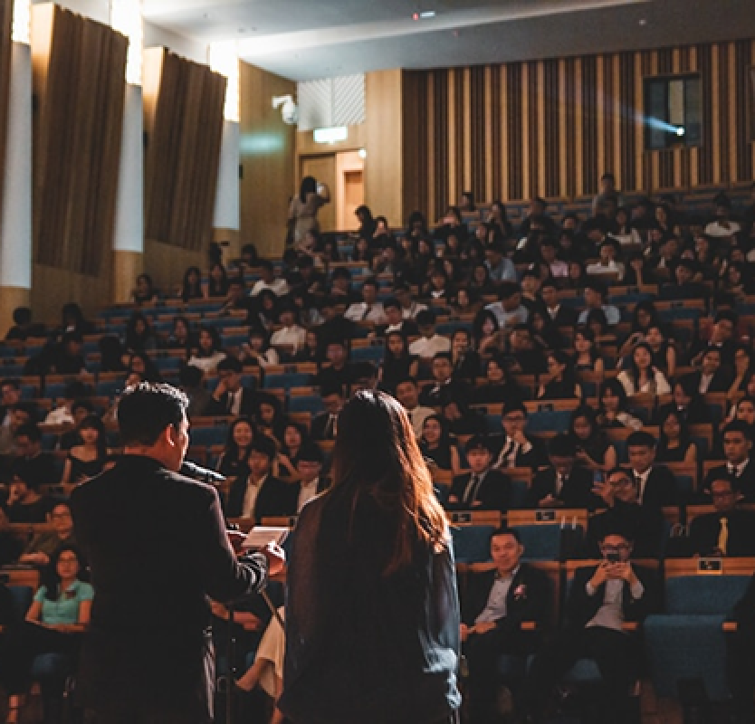 speech given in auditorium